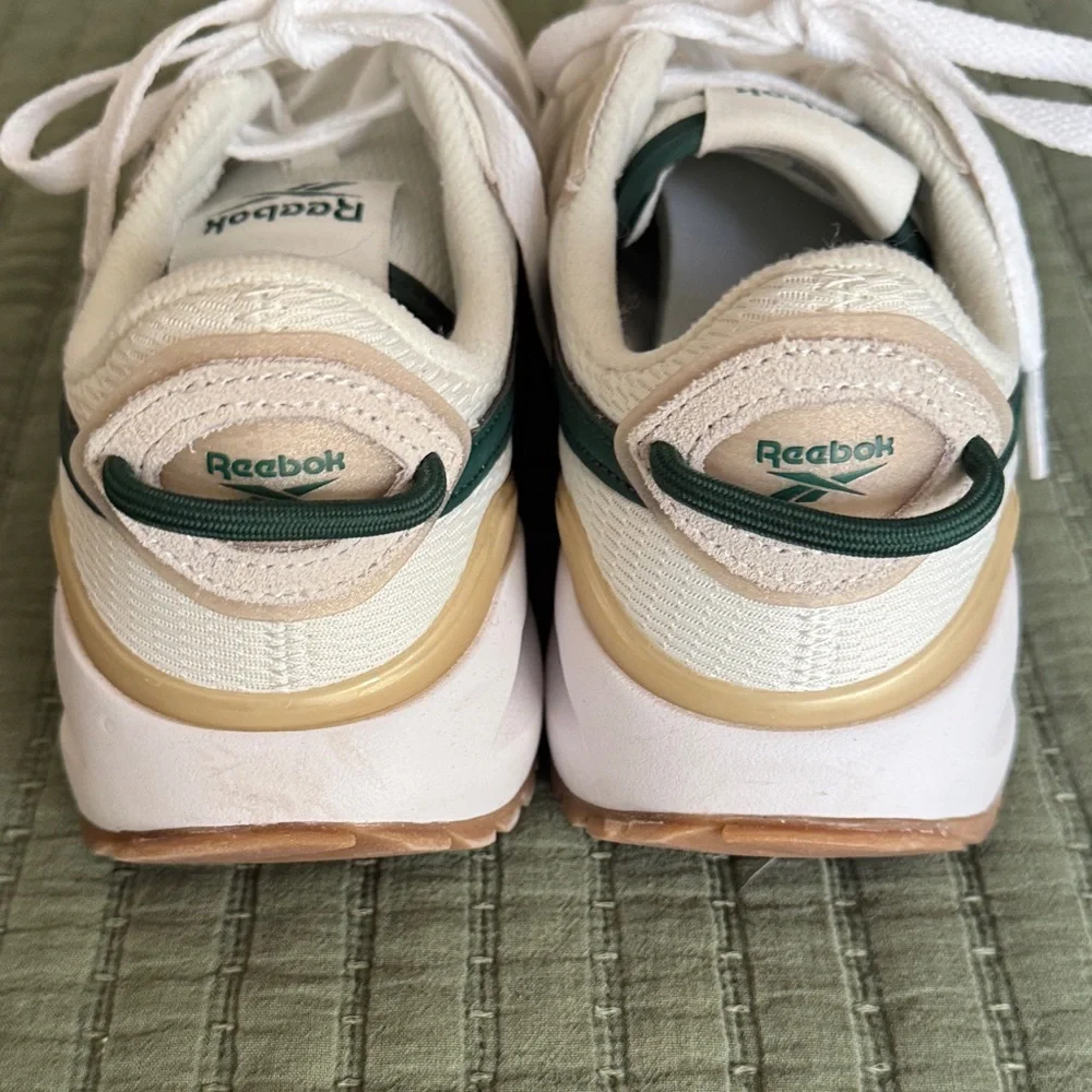 Reebok Cream and Green Athletic Shoes - Picture 3 of 6